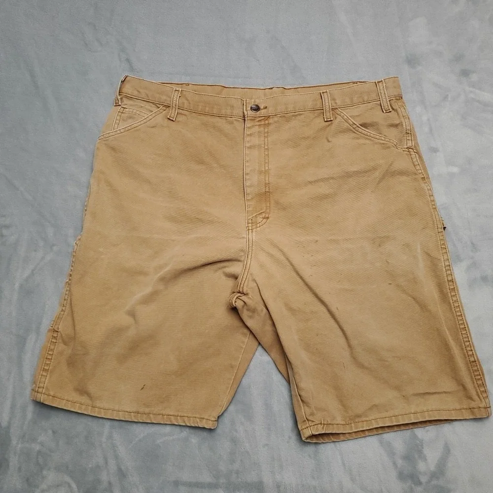 Dickies Shorts Mens 40 Brown Relaxed Fit Carpenter Cargo Canvas Work Utility